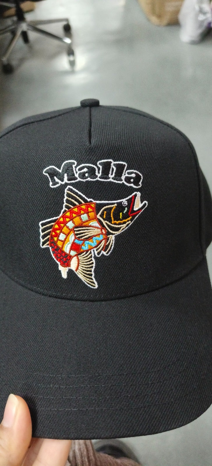 Barramundi Black – Aboriginal Indigenous Premium Snap Back Cap (Embroidered)