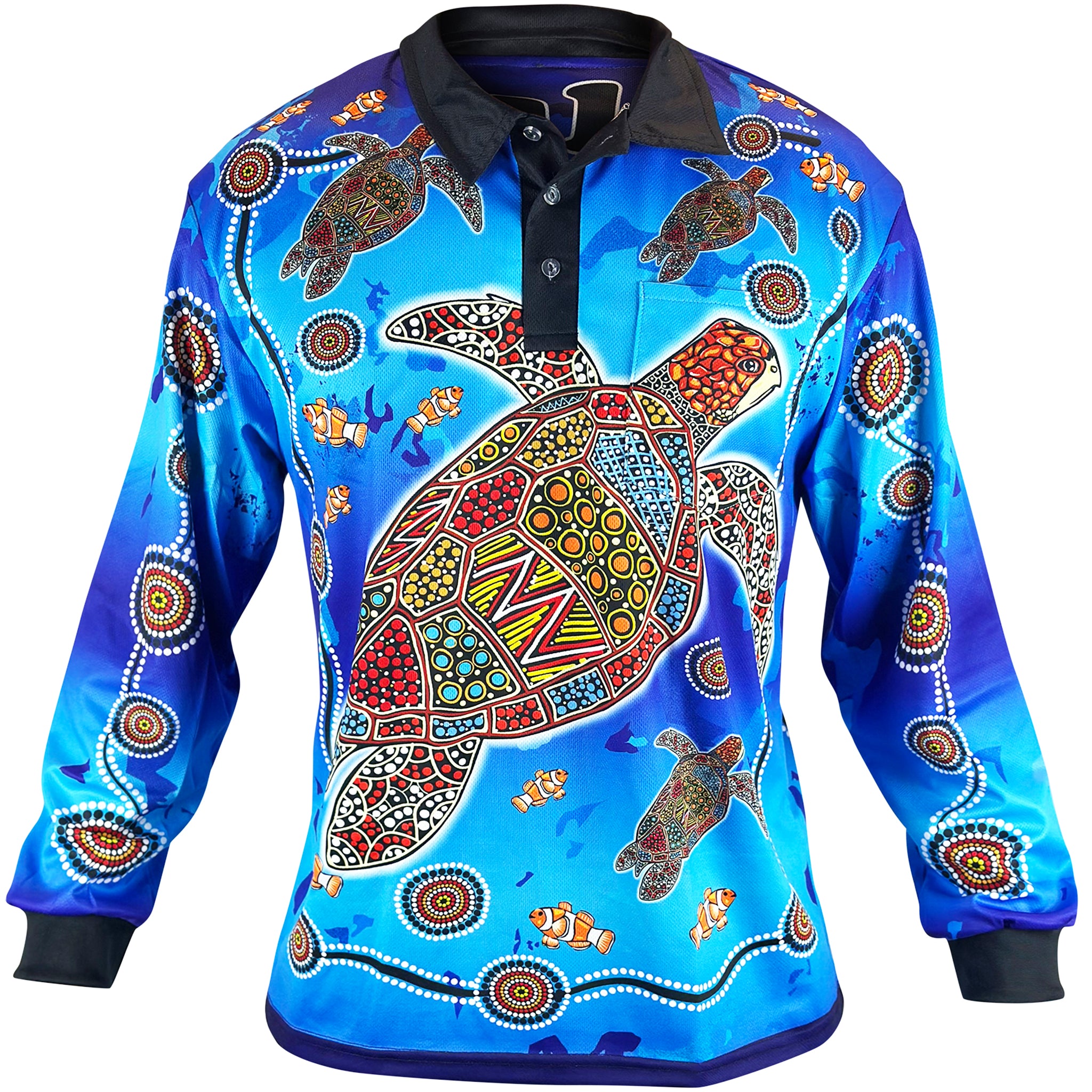 Green Sea Turtle - Long Sleeve Fishing Shirt (UPF50+)