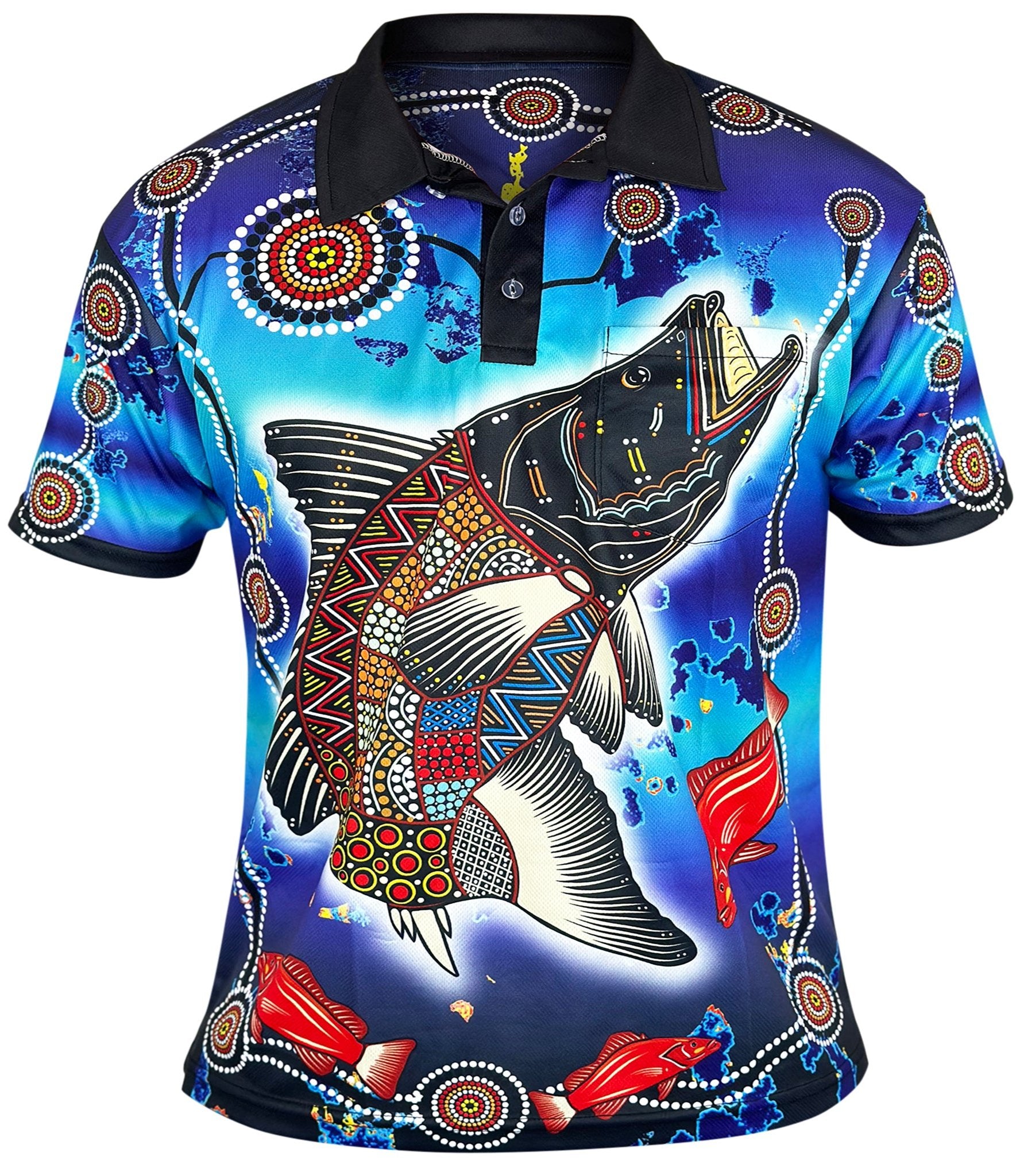 Barramundi Blue Salwater - Short Sleeve Polo (UPF50+)