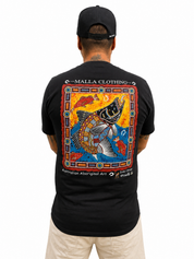 Barramundi Black Canvas – Limited Edition Indigenous Longline T-Shirt