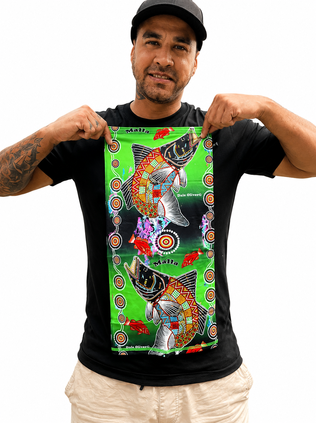 Barramundi Green – Limited Edition Indigenous Neck Gaiter | UPF 30+