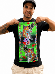 Barramundi Green – Limited Edition Indigenous Neck Gaiter | UPF 30+