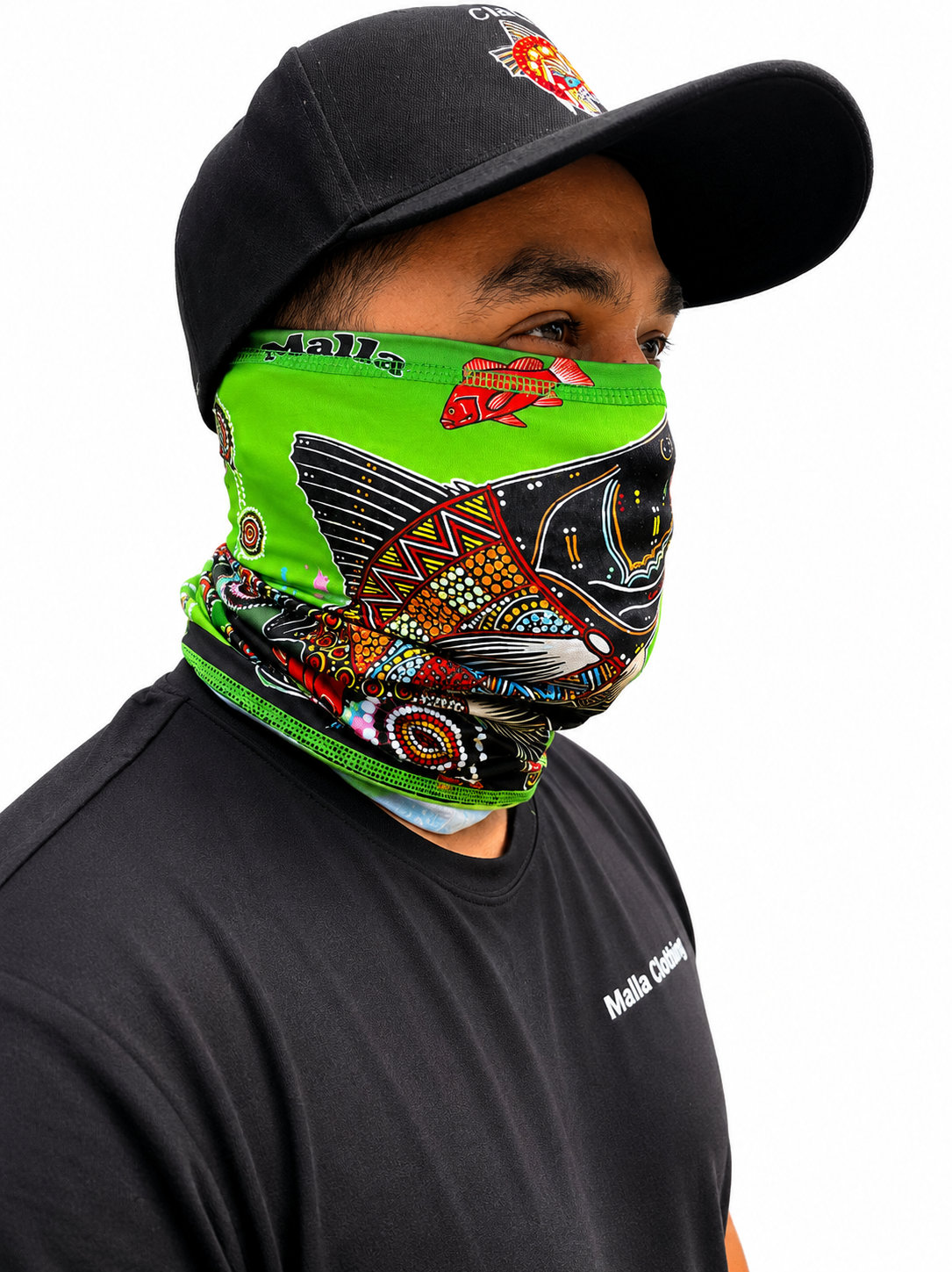 Barramundi Green – Limited Edition Indigenous Neck Gaiter | UPF 30+
