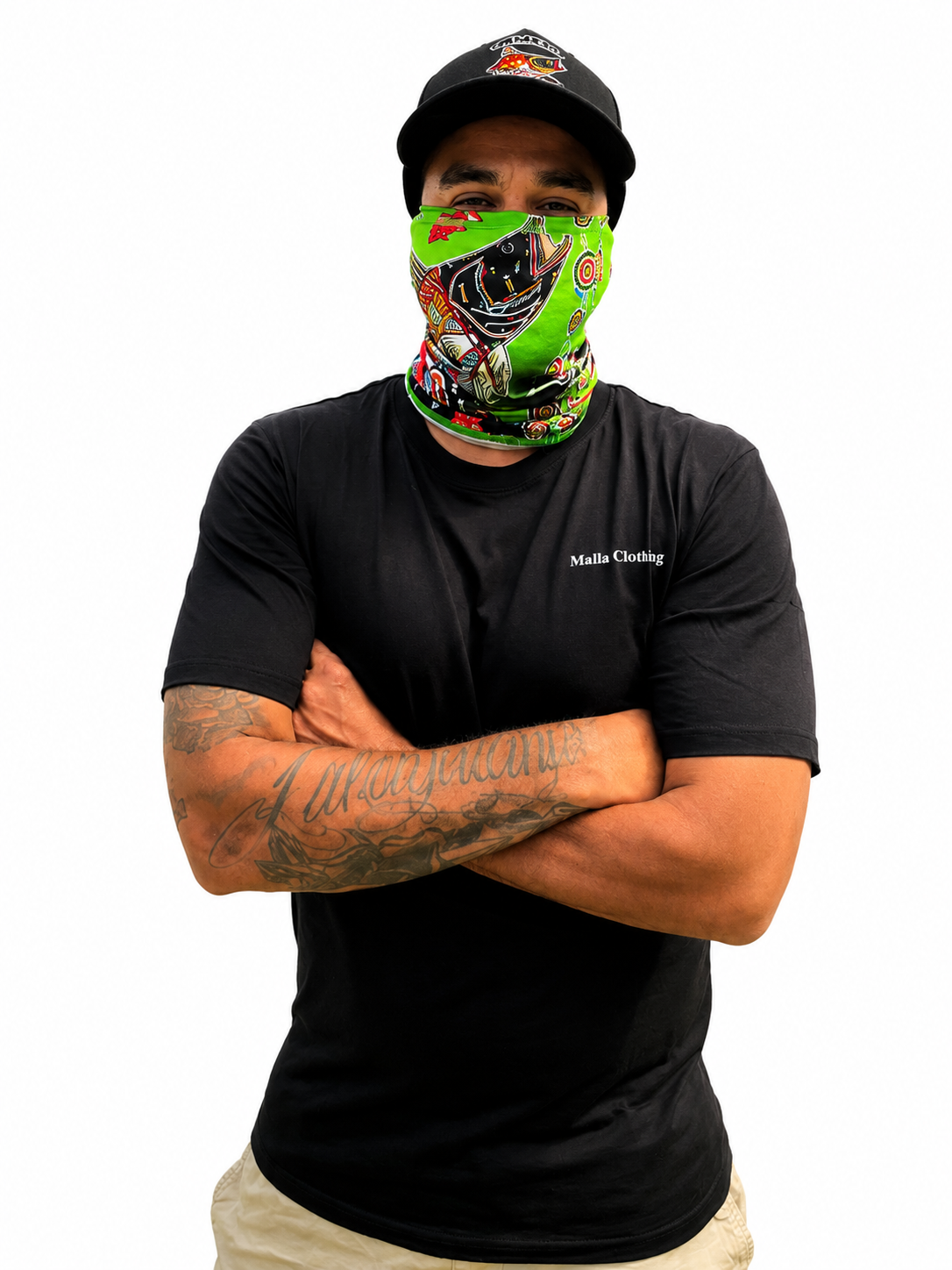 Barramundi Green – Limited Edition Indigenous Neck Gaiter | UPF 30+