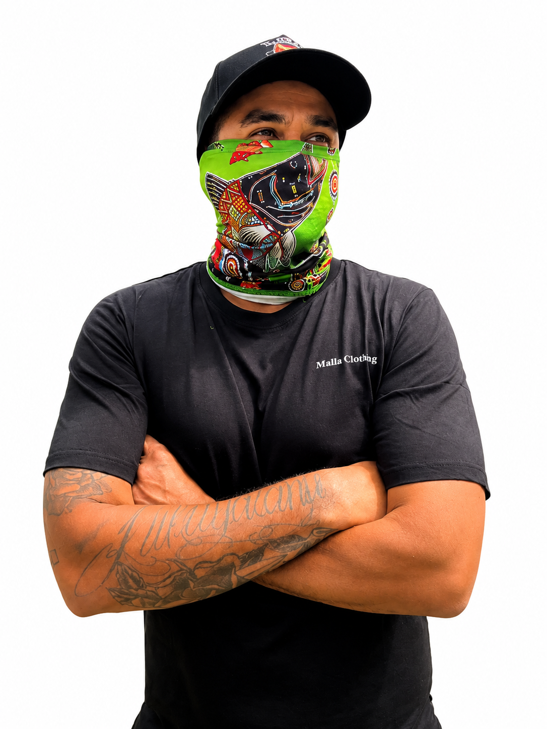 Barramundi Green – Limited Edition Indigenous Neck Gaiter | UPF 30+