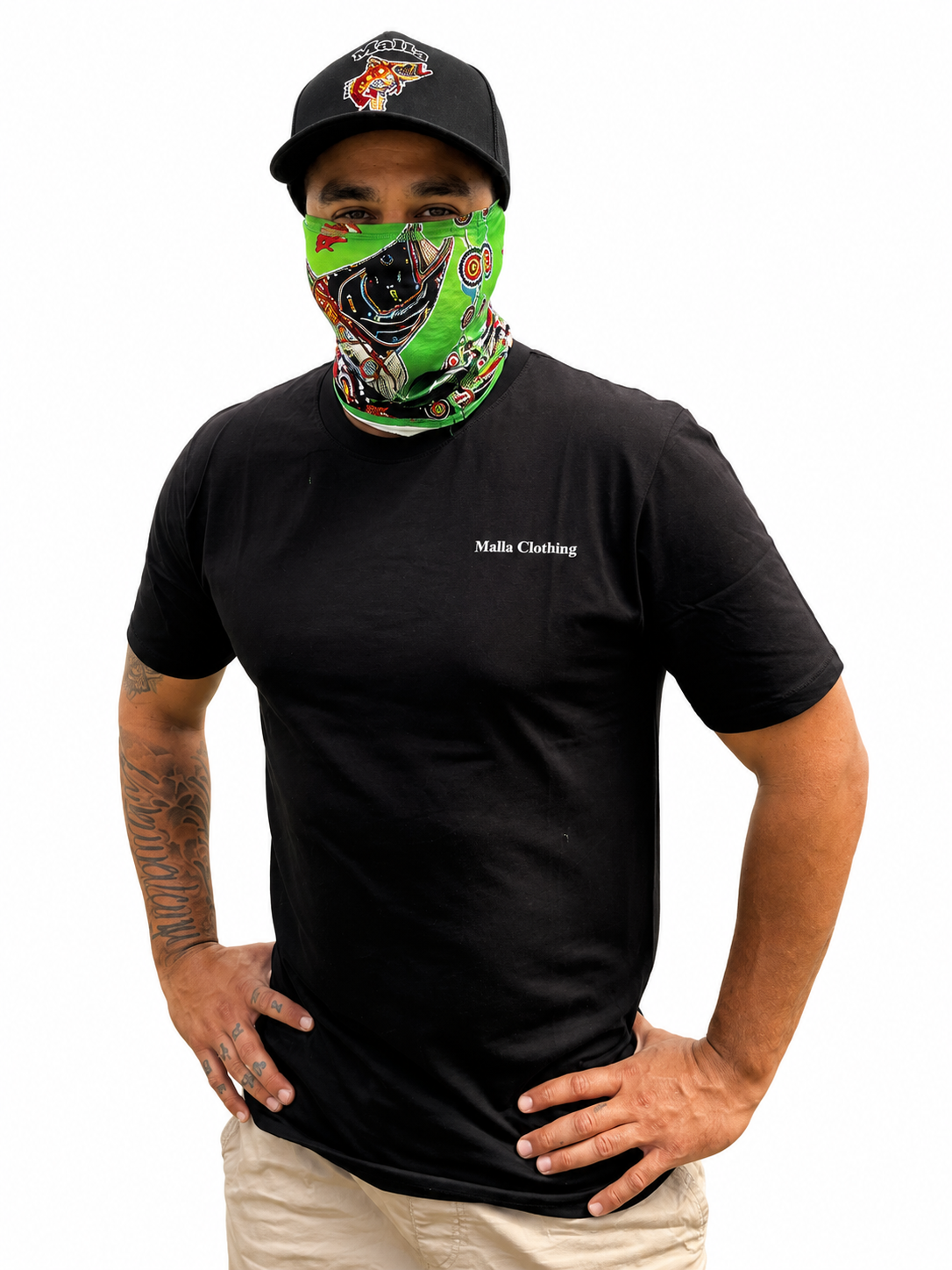 Barramundi Green – Limited Edition Indigenous Neck Gaiter | UPF 30+