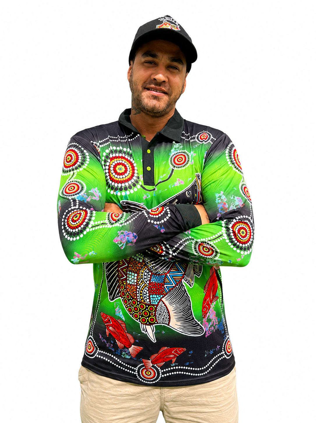 Barramundi Green – Limited Edition Indigenous Fishing Shirt | UPF 50+