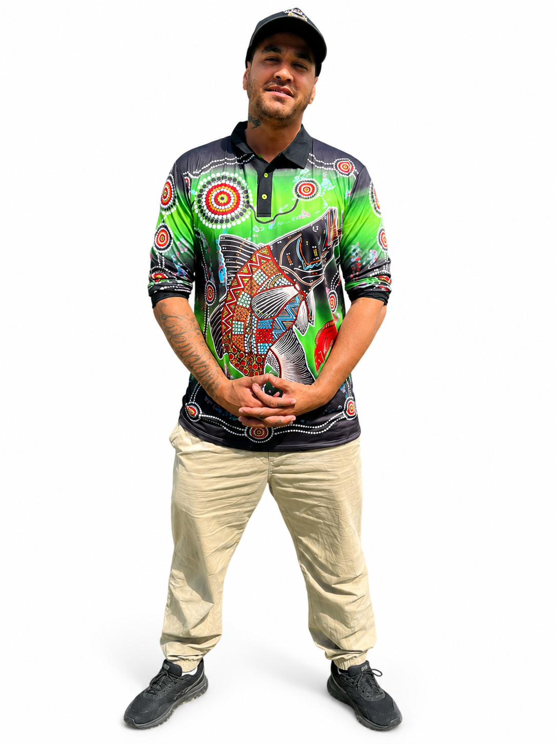 Barramundi Green – Limited Edition Indigenous Fishing Shirt | UPF 50+