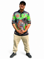 Barramundi Green – Limited Edition Indigenous Fishing Shirt | UPF 50+
