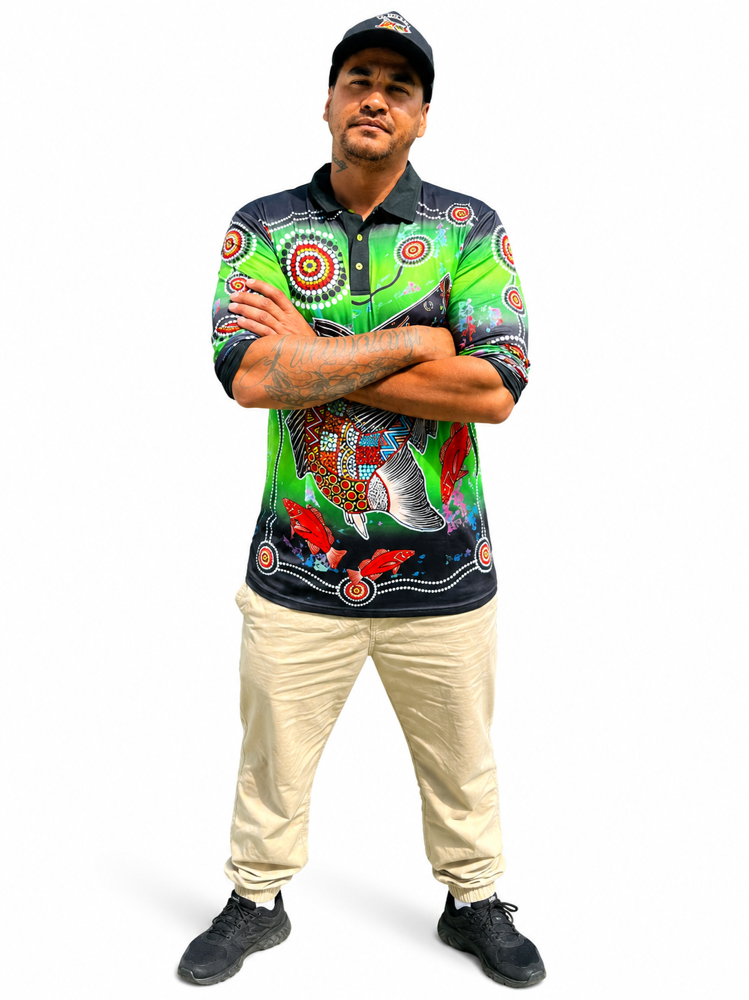 Barramundi Green – Limited Edition Indigenous Fishing Shirt | UPF 50+