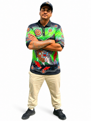 Barramundi Green – Limited Edition Indigenous Fishing Shirt | UPF 50+