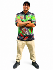 Barramundi Green – Limited Edition Indigenous Fishing Shirt | UPF 50+