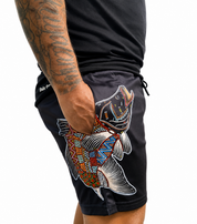 Barramundi Black – Limited Edition Indigenous Footy Shorts with Pockets