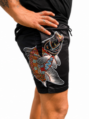 Barramundi Black – Limited Edition Indigenous Footy Shorts with Pockets