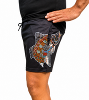 Barramundi Black – Limited Edition Indigenous Footy Shorts with Pockets