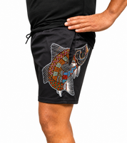 Barramundi Black – Limited Edition Indigenous Footy Shorts with Pockets