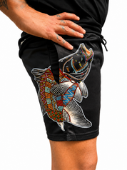 Barramundi Black – Limited Edition Indigenous Footy Shorts with Pockets