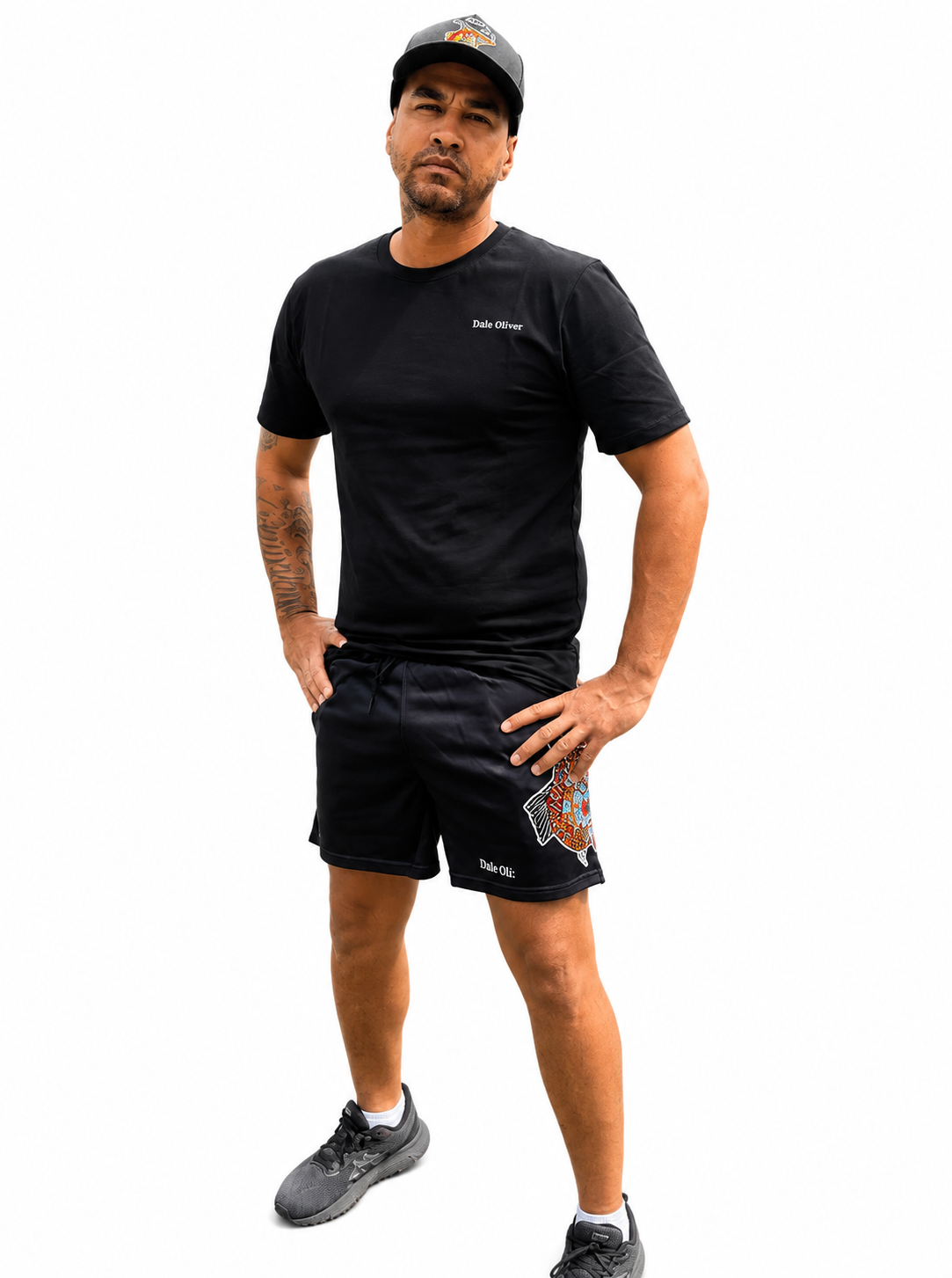 Barramundi Black – Limited Edition Indigenous Footy Shorts with Pockets