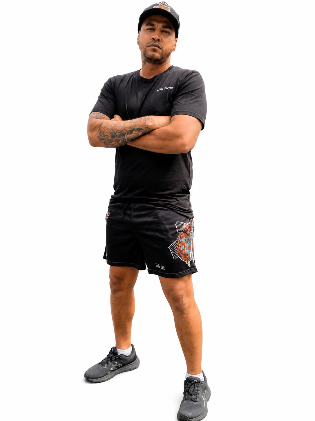 Barramundi Black – Limited Edition Indigenous Footy Shorts with Pockets