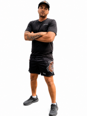 Barramundi Black – Limited Edition Indigenous Footy Shorts with Pockets