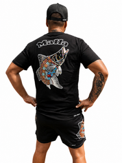 Barramundi Black – Limited Edition Indigenous Footy Shorts with Pockets