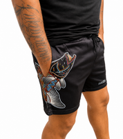 Barramundi Black – Limited Edition Indigenous Footy Shorts with Pockets