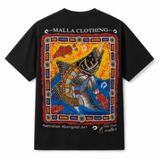 Barramundi Black Canvas – Limited Edition Indigenous Longline T-Shirt