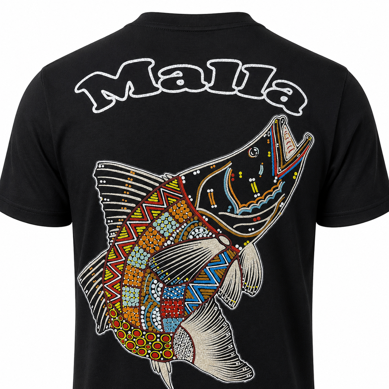 Barramundi Black Barra – Limited Edition Indigenous Longline T-Shirt