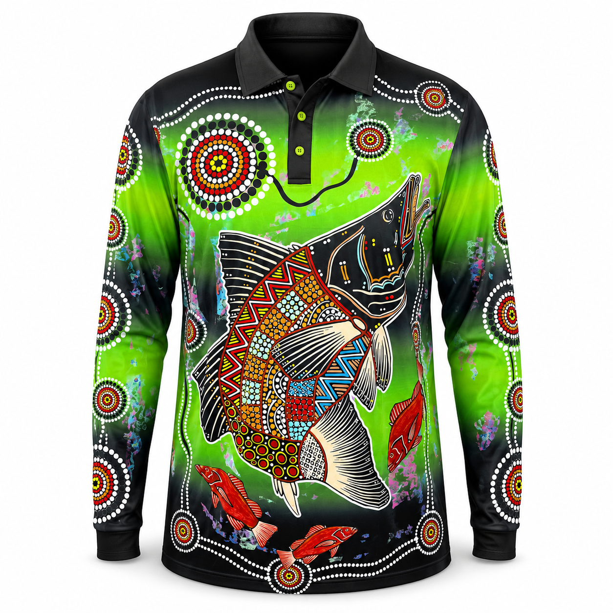 Barramundi Green – Limited Edition Indigenous Fishing Shirt | UPF 50+