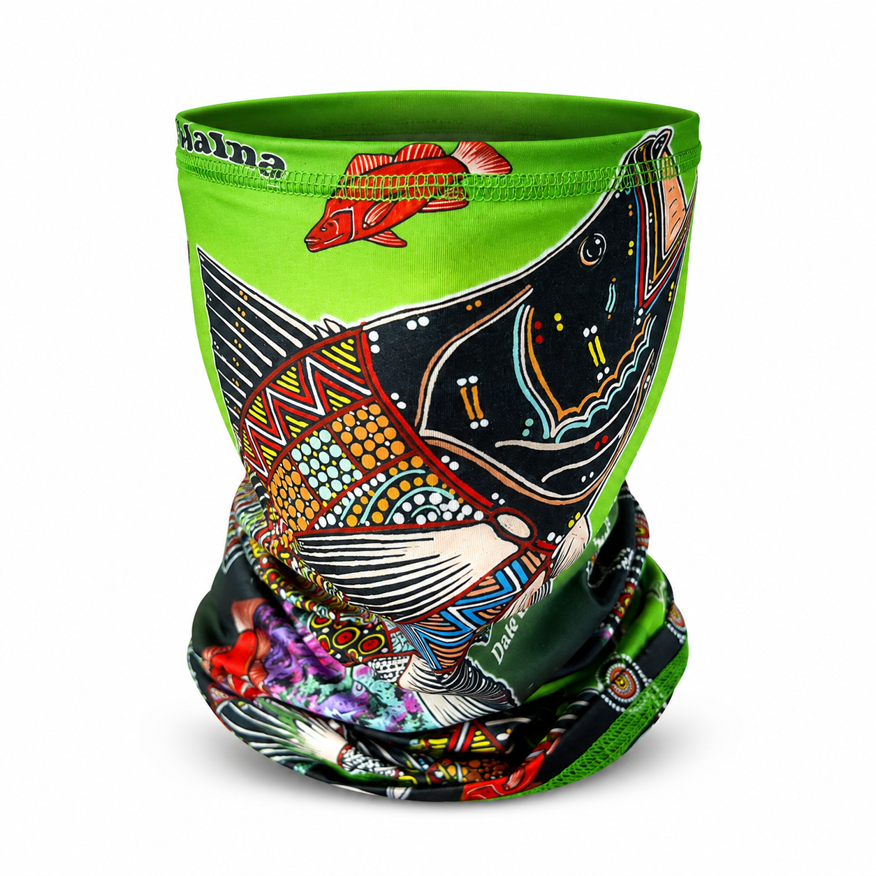 Barramundi Green – Limited Edition Indigenous Neck Gaiter | UPF 30+