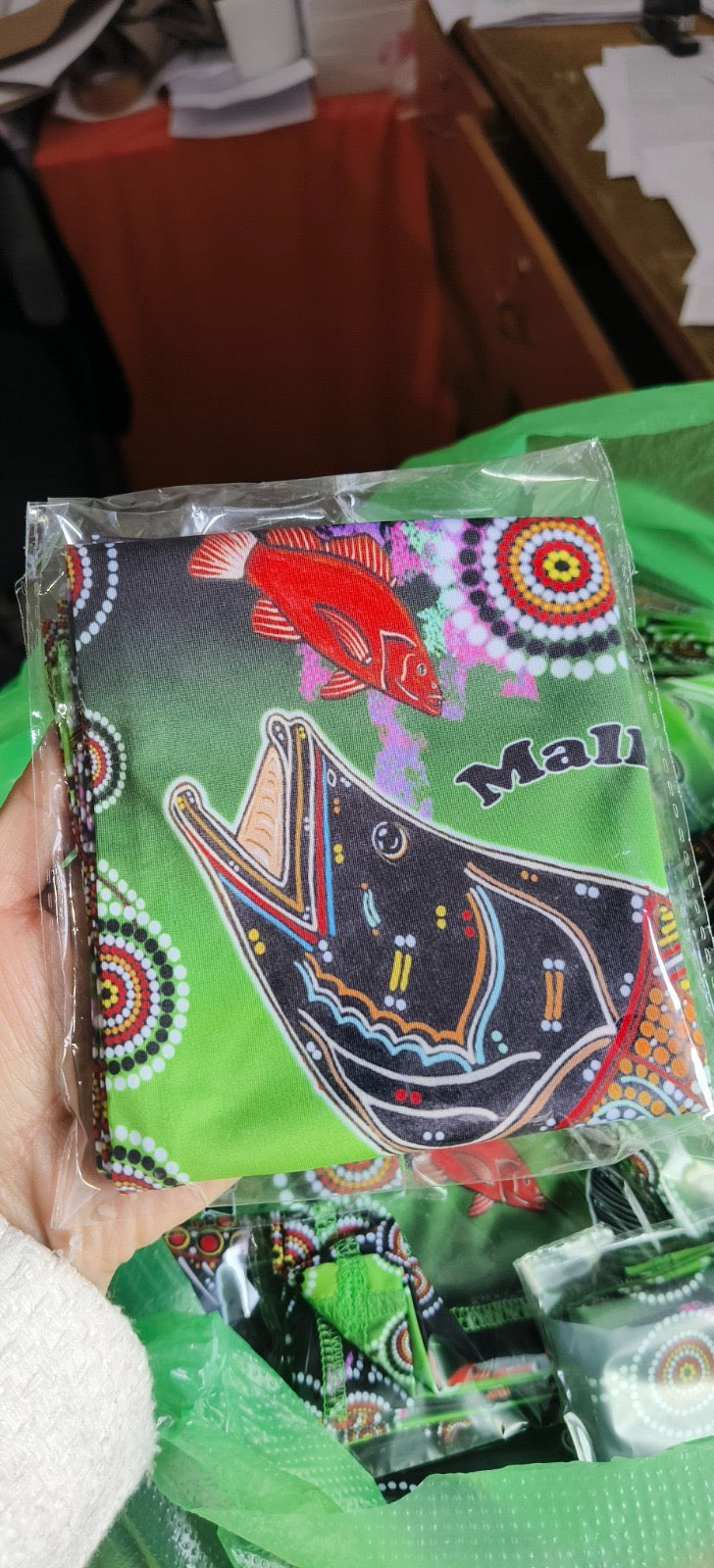 Barramundi Green – Aboriginal Indigenous Multi Tube Neck Gaiter (UPF30+)