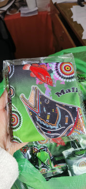 Barramundi Green – Aboriginal Indigenous Multi Tube Neck Gaiter (UPF30+)